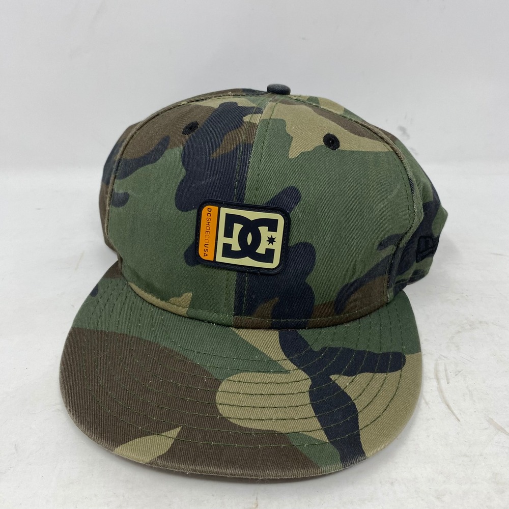 DC Shoes New Era 9FIFTY Snapback‎ Hat Mens Camo Flat Bill Skate Logo Cap OSFM